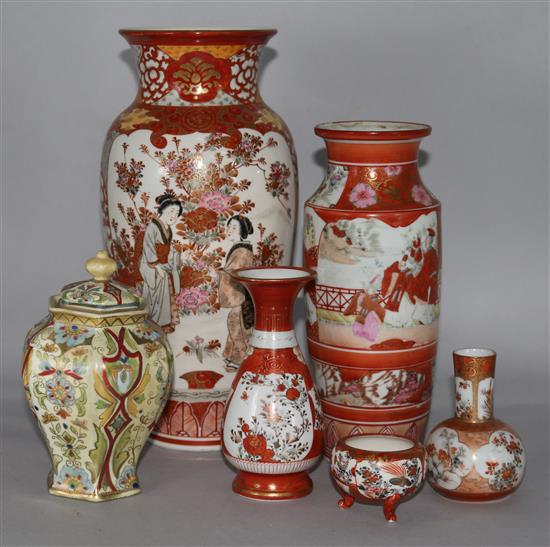 A collection of Japanese vases etc